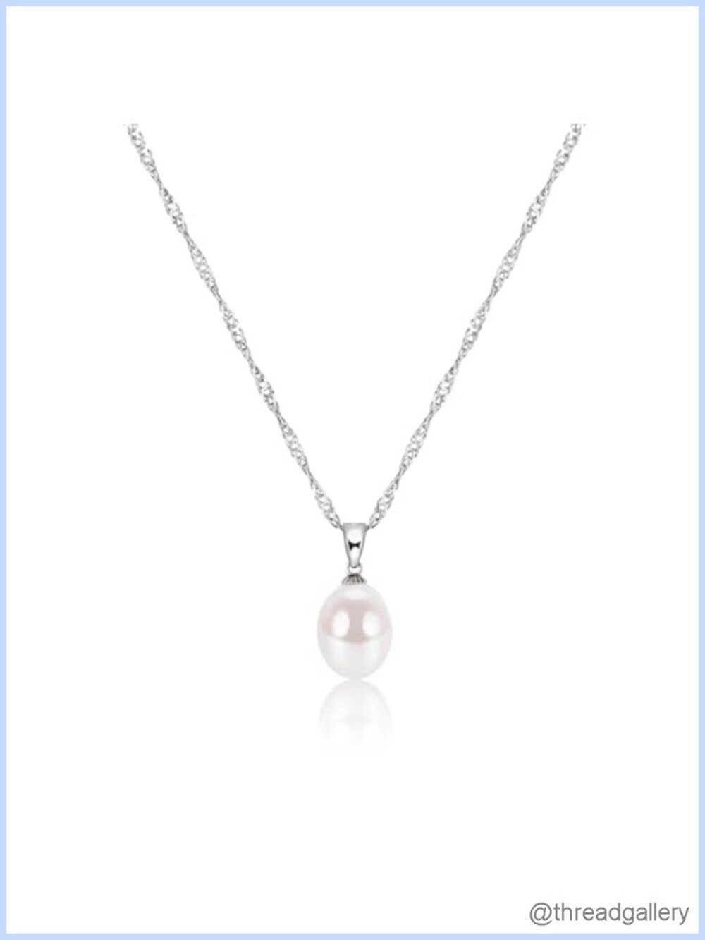 925 Sterling Silver Pearl Pendant Necklace 18+2" Extender Minimalist Gift